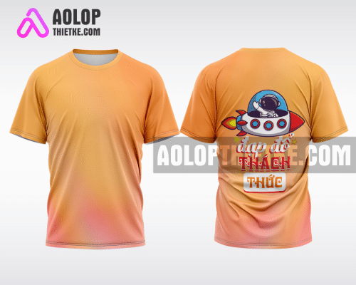 Mẫu áo thun lớp thiết kế đạp đổ thách thức màu cam AL28