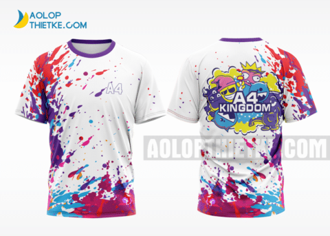 Mẫu áo đồng phục lớp thiết kế a4 kingdom màu tím ALA202