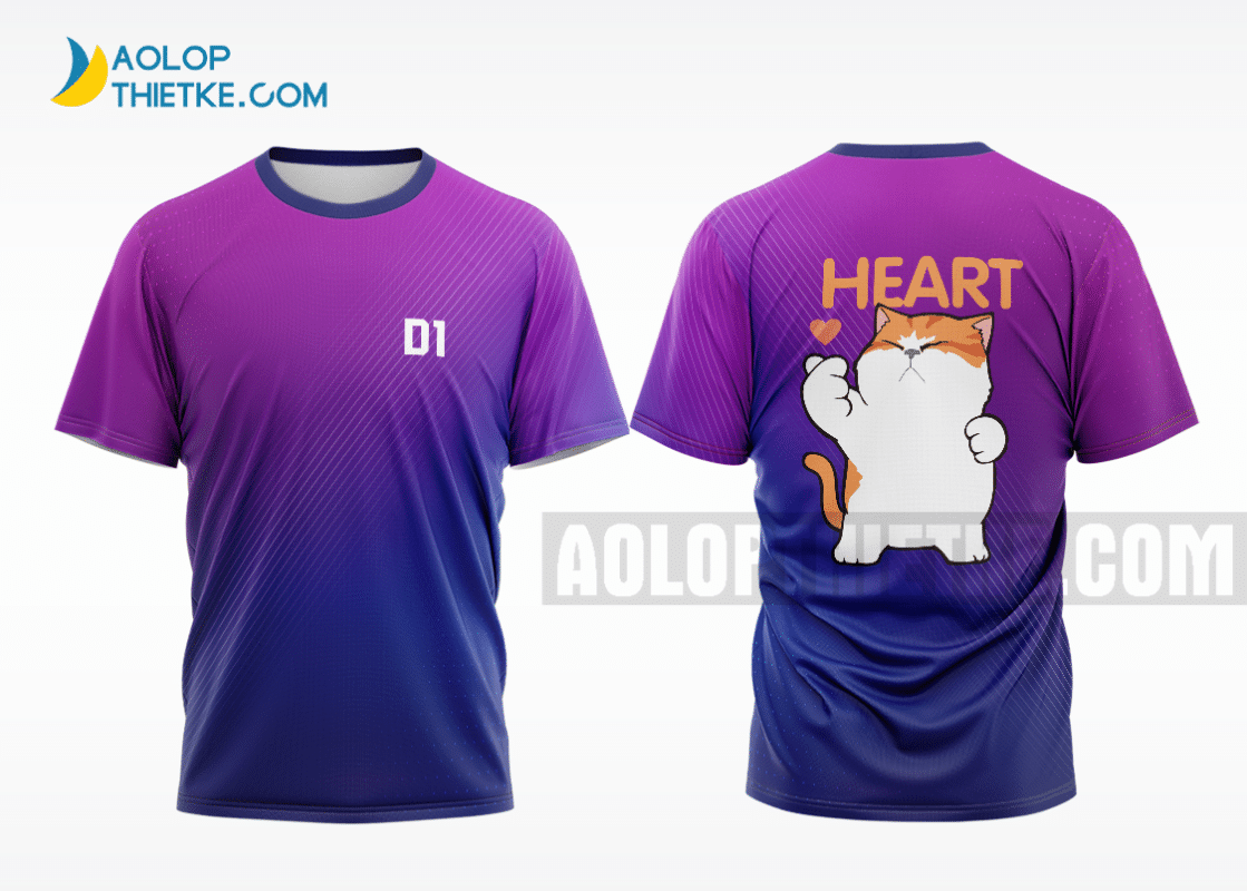 Mẫu áo đồng phục lớp đẹp d1 hear màu tím ALA464